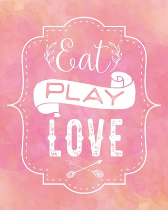 Framed Eat, Play, Love - Pink Print