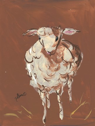 Framed Brown Lamb Print
