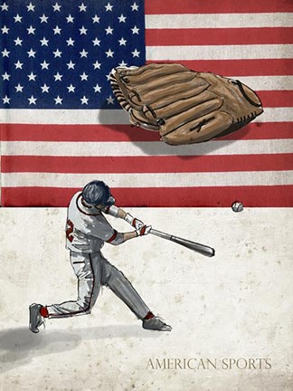 Framed American Baseball 1 Print