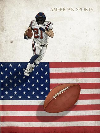 Framed American Football 1 Print