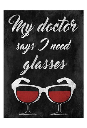 Framed Wine Glasses Print