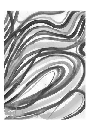 Framed Charcoal Ripples 2 Print