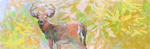 Framed Deer With Magnolia Print