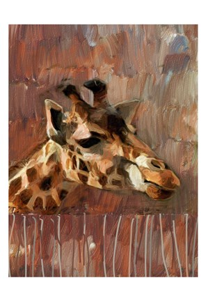 Framed Giraffe Profile Print