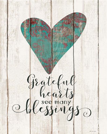Framed Grateful Hearts Print