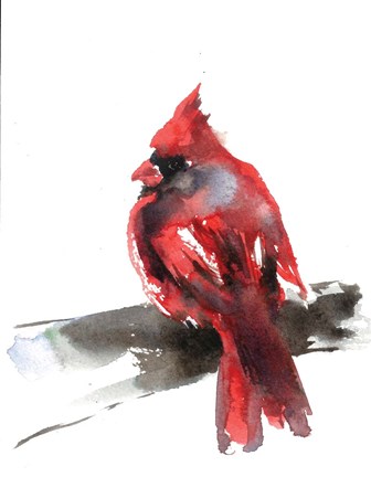 Framed Cardinal on Branch II Print