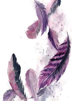 Framed Purple Feathers III Print