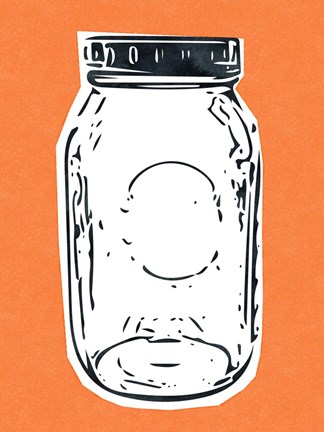 Framed Pop Art Mason Jar - Orange Print