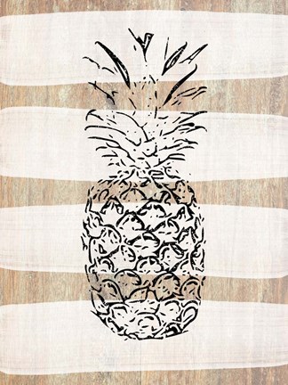 Framed Simple Stripes Pineapple Print