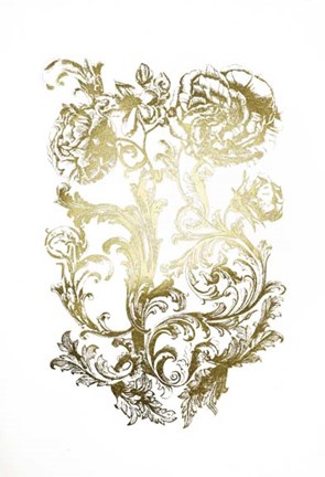 Framed Gold Foil Flora &amp; Filigree Print