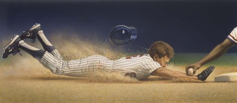 Framed Baseball Player Print