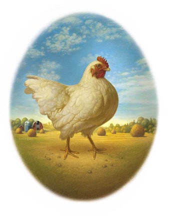 Framed Smaller Promo Chicken - Egg Print