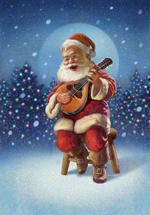 Framed Singing Santa I Print