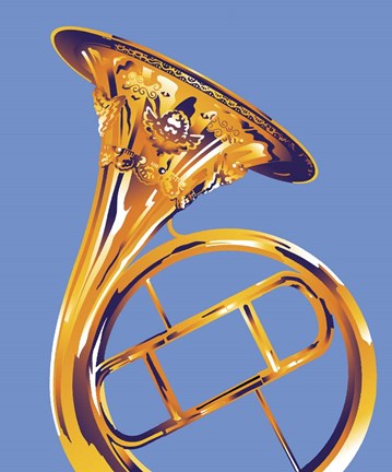 Framed French Horn 8 Print