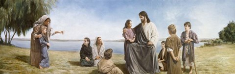Framed Jesus With Children Print