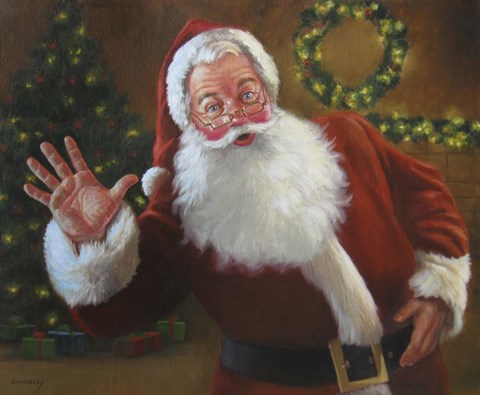 Framed Santa Greeting Print