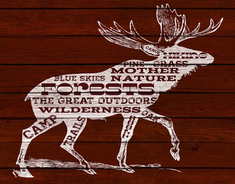 Framed Moose Text Print