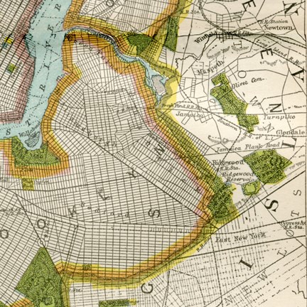 Framed Vintage New York Map II Print