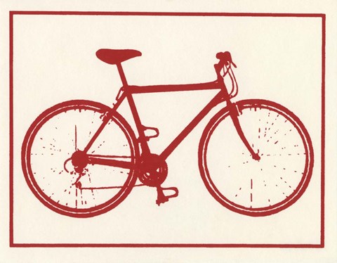 Framed Red Bicycle Print