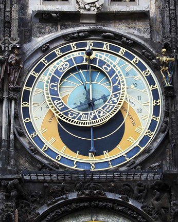 Framed Prague Clock 1 Print