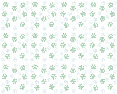 Framed Fun Kitties Pawprints Pattern Print