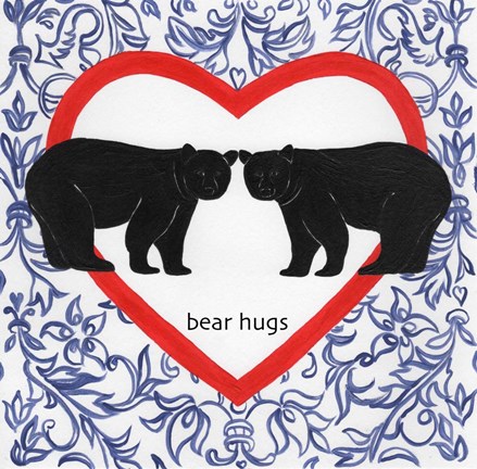 Framed Bear Hugs Valetines Print