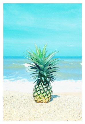Framed Pineapple on the Sand Print
