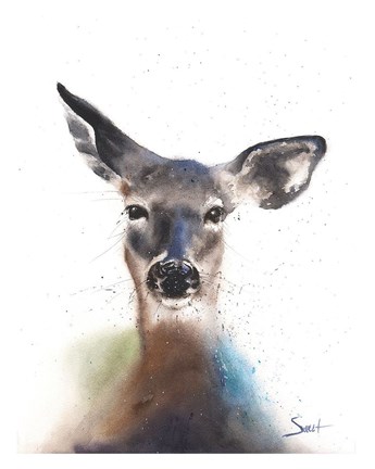 Framed Deer Watercolor Print