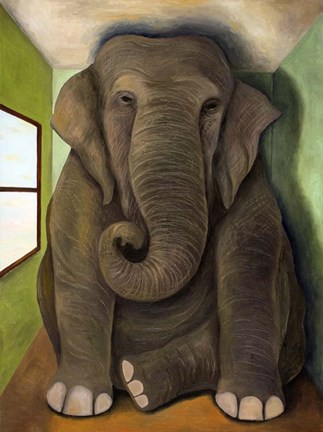 Framed Elephant In A Room Print