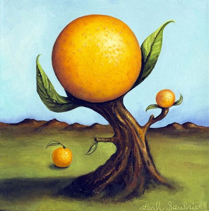 Framed Orange Fruit Tree Print