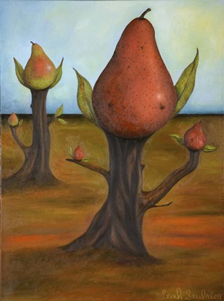 Framed Surreal Pear Trees 4 Print