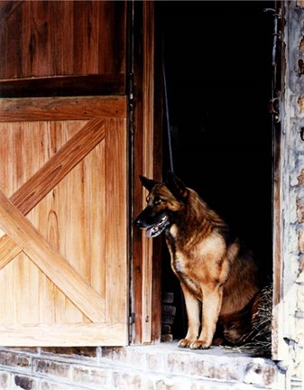 Framed Red Dog&#39;s Barn Print