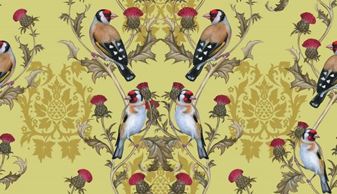 Framed Goldfinches (Pattern) Print
