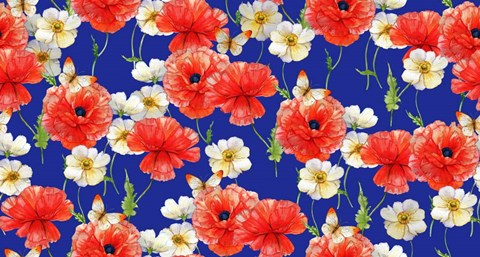 Framed Poppies (Pattern) Print