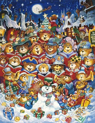 Framed Teddy Bear Christmas Print