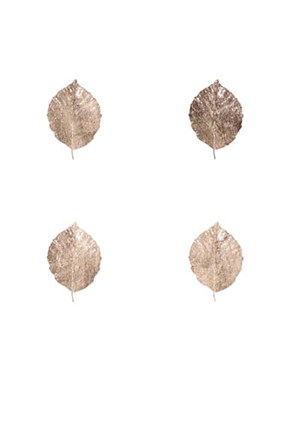 Framed 4-Up Rose Gold Foil Leaf V Print