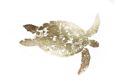 Framed Gold Foil Sea Turtle I Print