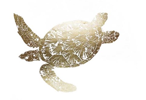 Framed Gold Foil Sea Turtle II Print