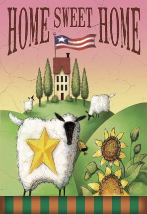 Framed Sheep Home Sweet Home Print