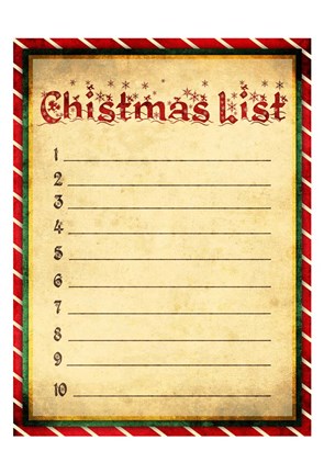 Framed Christmas List Print