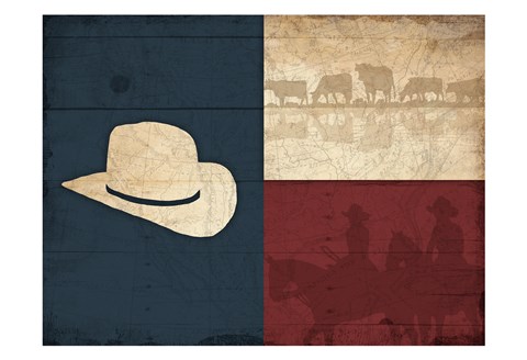 Framed Texas Hat Print