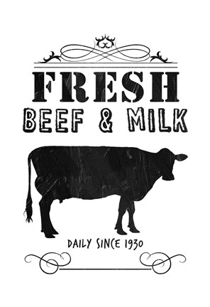 Framed Fresh Beef And Milk Print