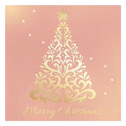 Framed Merry Christmas Ornate Tree Print