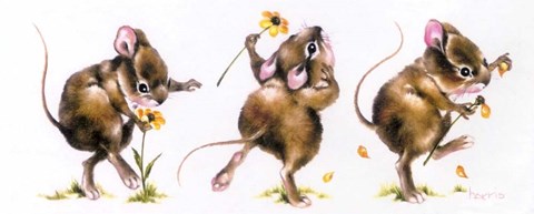 Framed Mouse And Flower Print