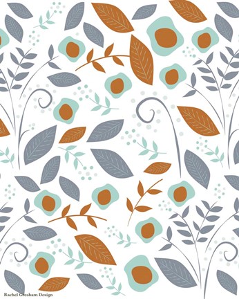 Framed Fall Floral Pattern Print