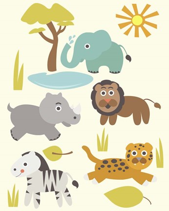 Framed Safari Zoo Print