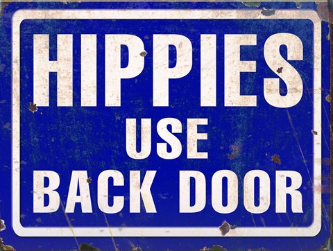Framed Hippies Back Door Print