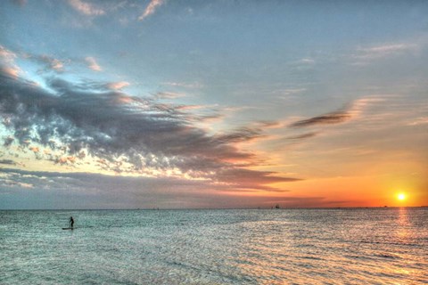 Framed Key West Paddleboard Sunset Print