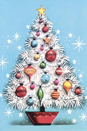 Framed Holiday Christmas Tree Print