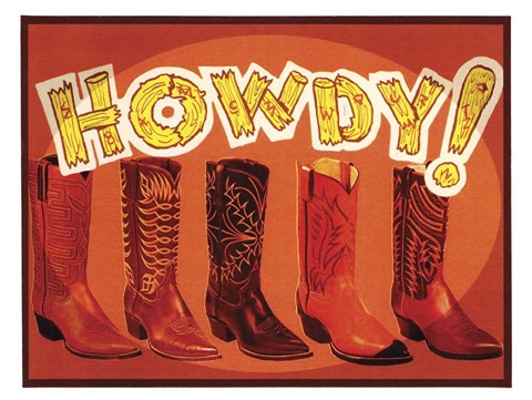 Framed Howdy Boots Print